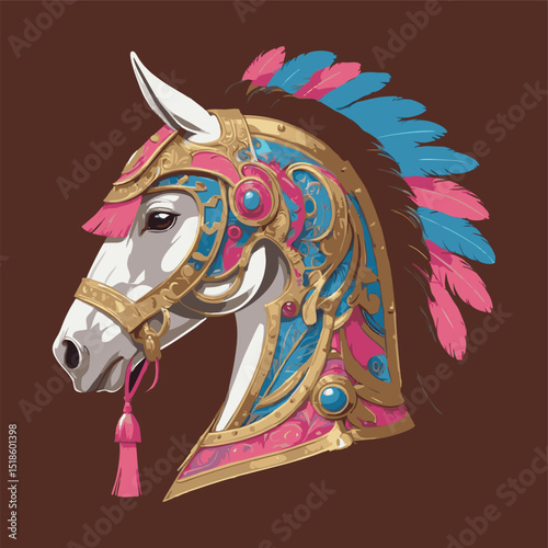 armored horse illustration