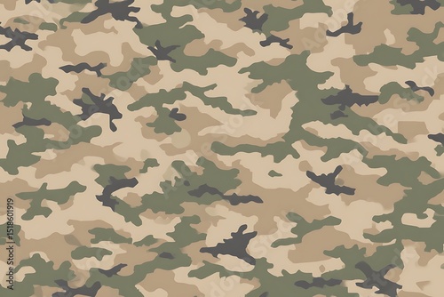 Military camouflage pattern in green and beige