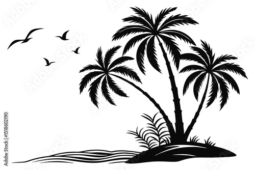 silhouette of palm trees