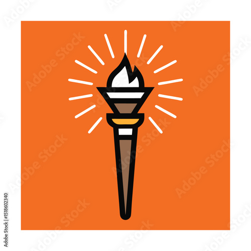 Illuminated torch bright symbol of hope and victory