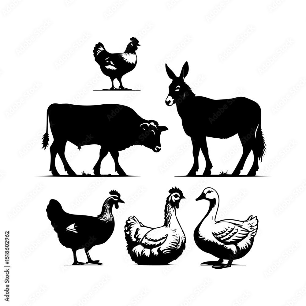 farm animals collection vector farm animals collection vector