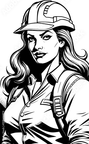 Stylish Lady Worker Vector – Confident Female in Modern Work Attire