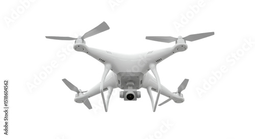 White Drone Camera Isolated on transparent background, PNG File 