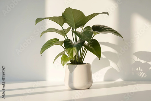 Beautiful Plant in a Simple White Pot