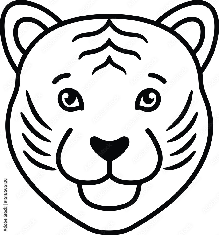 tiger head icon line art vector illustration on transparent background tiger head icon line art vector illustration on transparent background