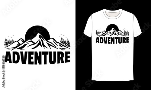 Adventure t-shirt design. Outdoor t shirt design. t-shirt design vector for print. Camping design vector illustration. Travel quotes for t shirt.