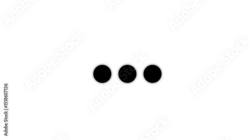 Animation of loading bar 3 dots looping progress icon on white background Loading is indicated by a dot Waiting process loading dots upload or download animation icon