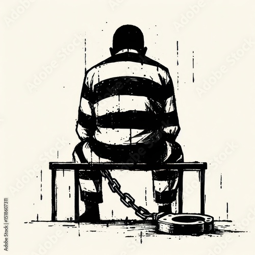 A man sitting on a bench with a chain around his neck