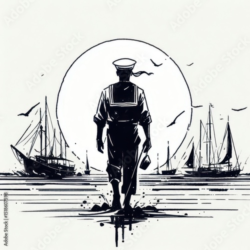 A man walking in the water