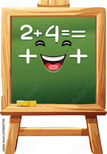 Chalkboard with Happy Math Equation – Fun Learning and Classroom Concept