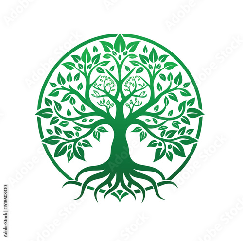 Tree of life decoration element in vector silhouette style with Adobe Illustrator Artwork