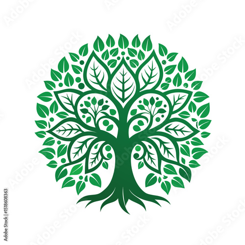 Tree of life decoration element in vector silhouette style with Adobe Illustrator Artwork