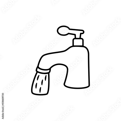 water tap icon, vector illustration symbol sign logo template pictogram, for ui or ux isolated on white for mobile app, editable