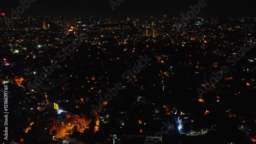 Aerial shot of beautiful fireworks in Bengaluru city after the Royal Challenger Bangalore (RCB) cricket team won the Indian Premier League (IPL) trophy 2025



