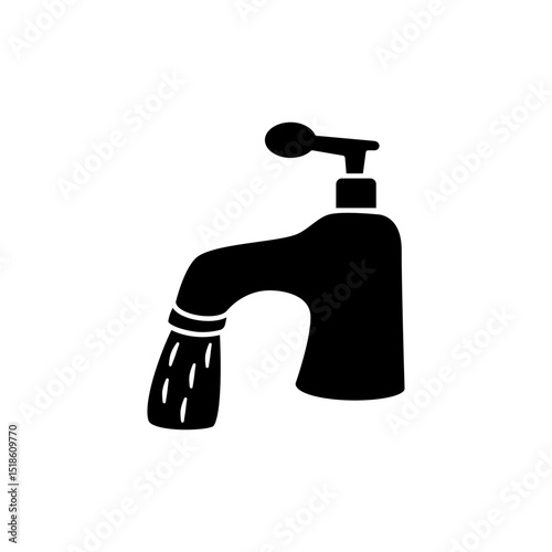 water tap icon, vector illustration symbol sign logo template pictogram, for ui or ux isolated on white for mobile app, editable