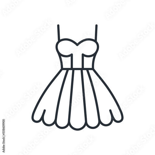 Woman dress line icon. Fashion and clothing. Isolated vector illustration