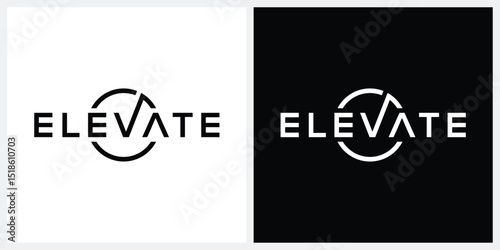 elevate text logo design, typography elevate graphic vector icon template