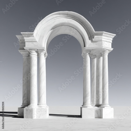Classical marble archway with corinthian columns