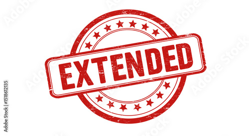  Extended red circular stamp icon for deadline and update notifications