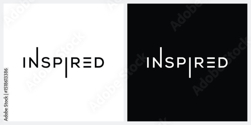 typography text inspired logo design vector