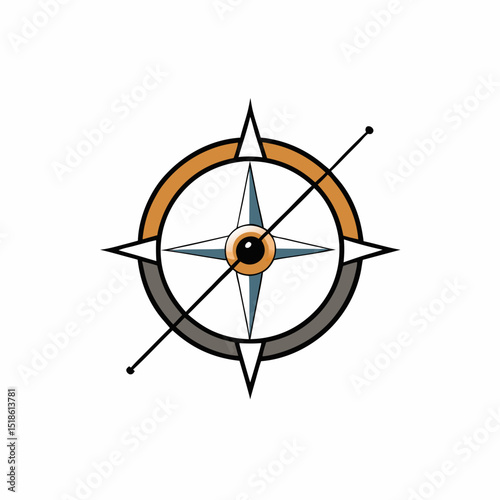 compass on white background