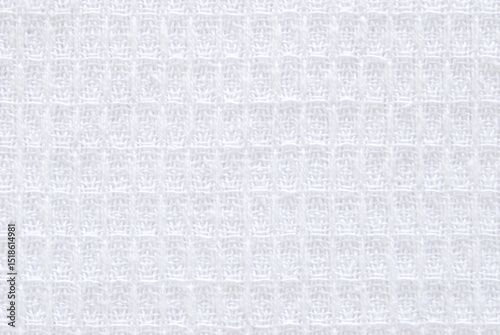 White cotton waffle fabric texture as background