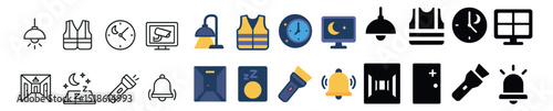 Safety and security icon collection, protection and assurance symbol set for design