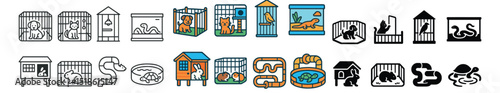 Pet and animal care collection, nurturing icons set. companion and wildlife symbols