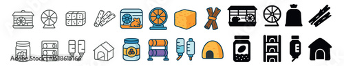 Pet care icon collection, animal welfare elements. domestic pet essentials set