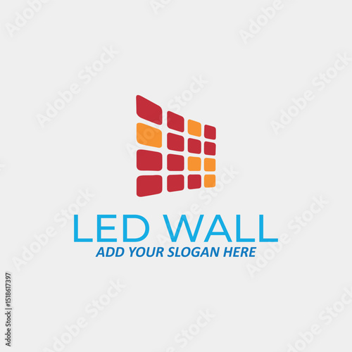 led lights and led wall logo design vector