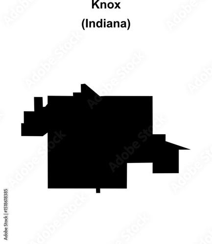 Knox (Indiana) blank outline map