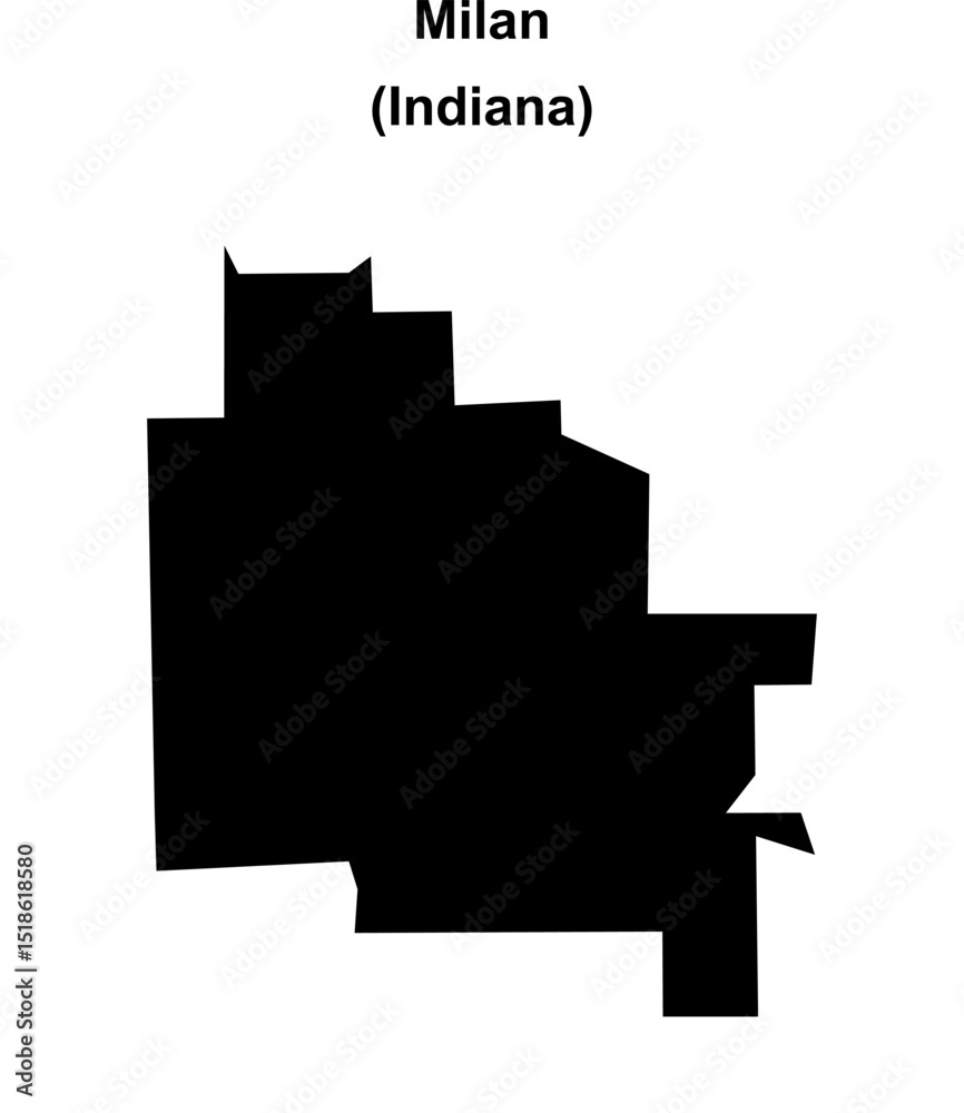 Fototapeta premium Milan (Indiana) blank outline map