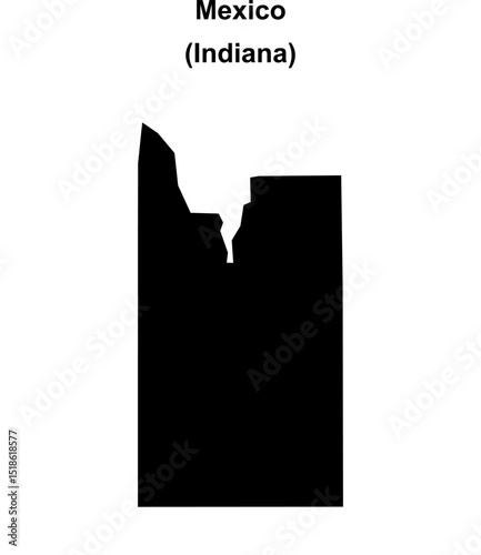 Mexico (Indiana) blank outline map