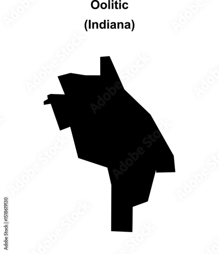 Oolitic (Indiana) blank outline map