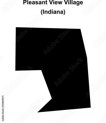 Pleasant View Village (Indiana) blank outline map