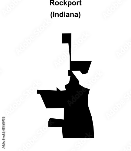Rockport (Indiana) blank outline map