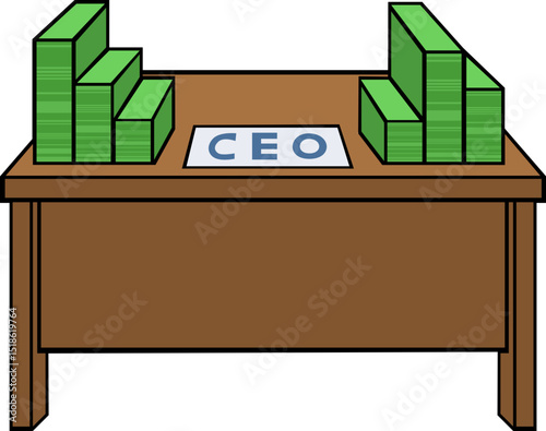 vector illustration of office Desk - CEO Office