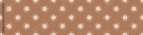 Polka dot blockprint seamless vector border. Neutral unisex whimsical style for washi tape, edging and handmade print texture. spotty vintage Ribbon. 