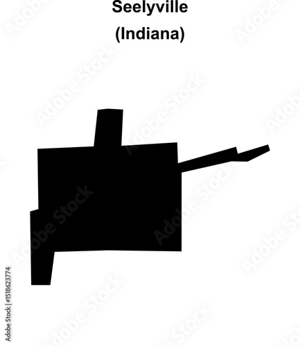 Seelyville (Indiana) blank outline map