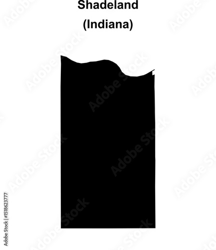 Shadeland (Indiana) blank outline map