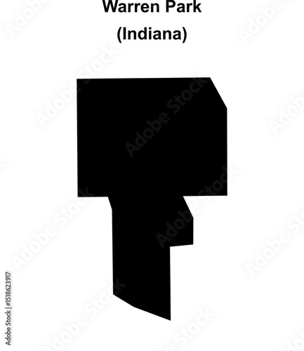 Warren Park (Indiana) blank outline map