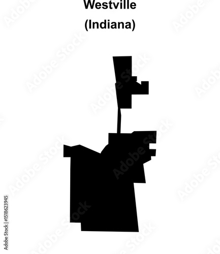 Westville (Indiana) blank outline map