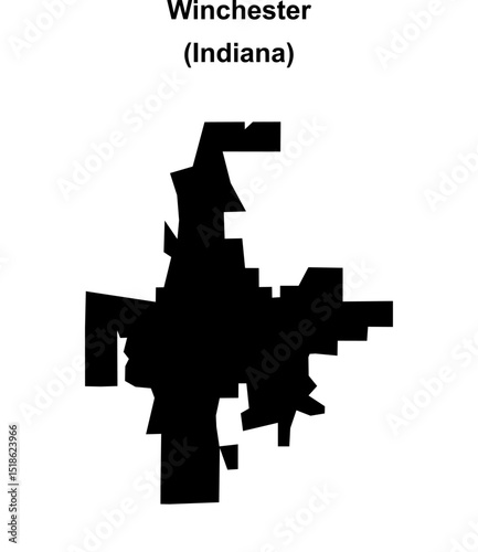 Winchester (Indiana) blank outline map