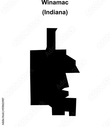 Winamac (Indiana) blank outline map