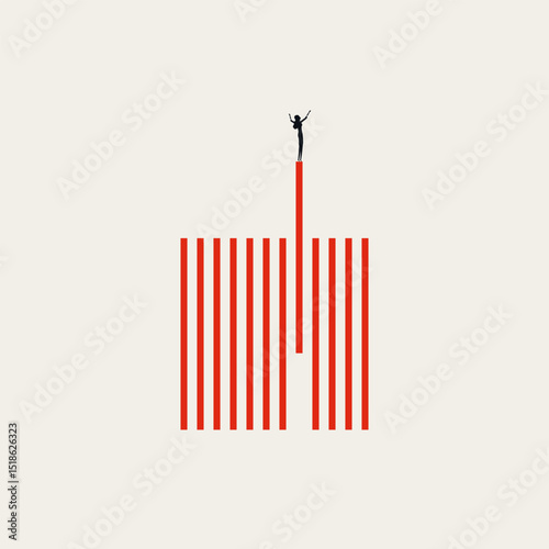 Business success and talent vector concept. Symbol of achievement, ambition, motivation. Minimal design eps10 illustration