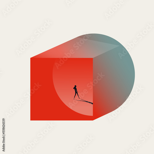 Business transformation vector concept. Symbol of success, growth, innovation, invention and success. Minimal design eps10 illustration.