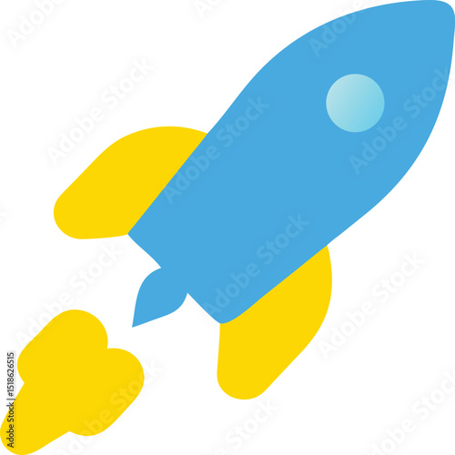 3D Realistic Flying Space Rocket Launch Vector