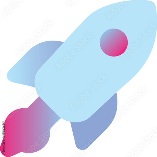 3D Realistic Flying Space Rocket Launch Vector