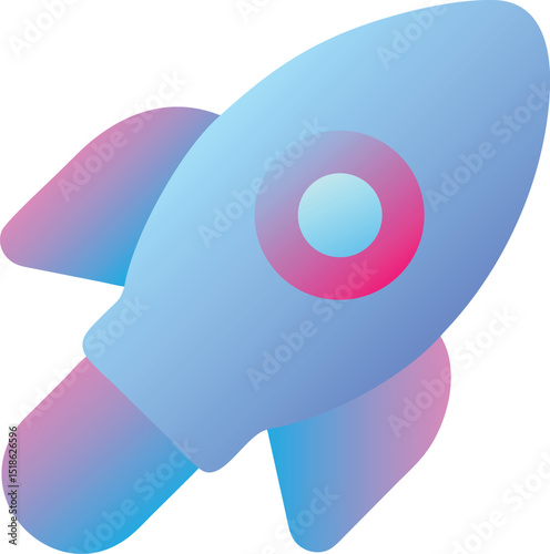 3D Realistic Flying Space Rocket Launch Vector