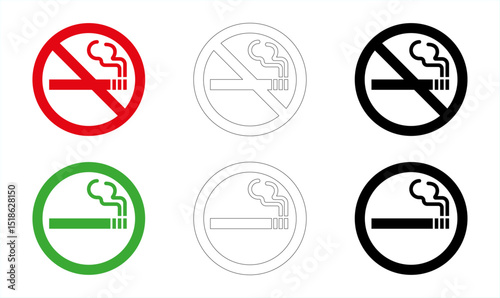 Smoking and no smoking sings in vector format
